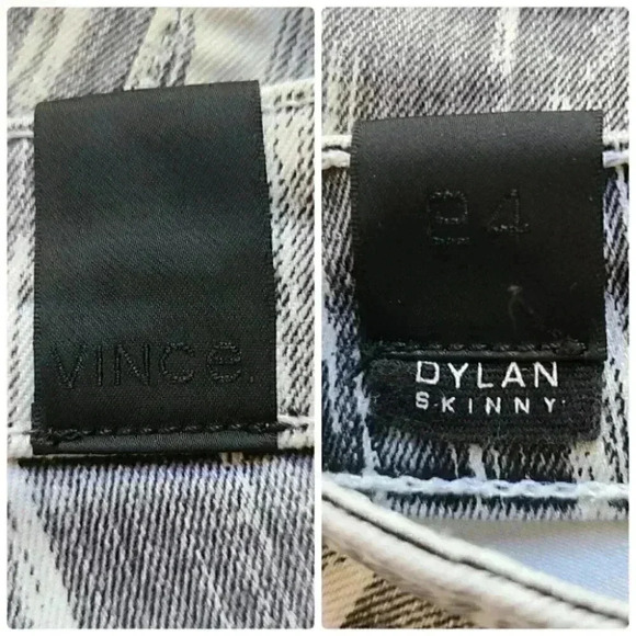 Vince Dylan Beat Down White Gray Coated Denim Skinny Jeans Stretch 24 - Picture 14 of 15